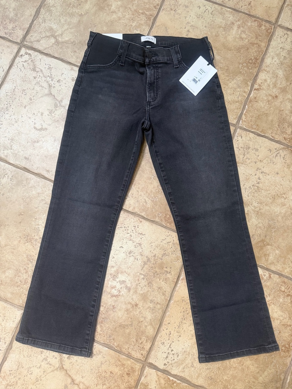 Joes Jeans The Icon Maternity Bootcut Crop 26 Delphine Black Side Panel NWT